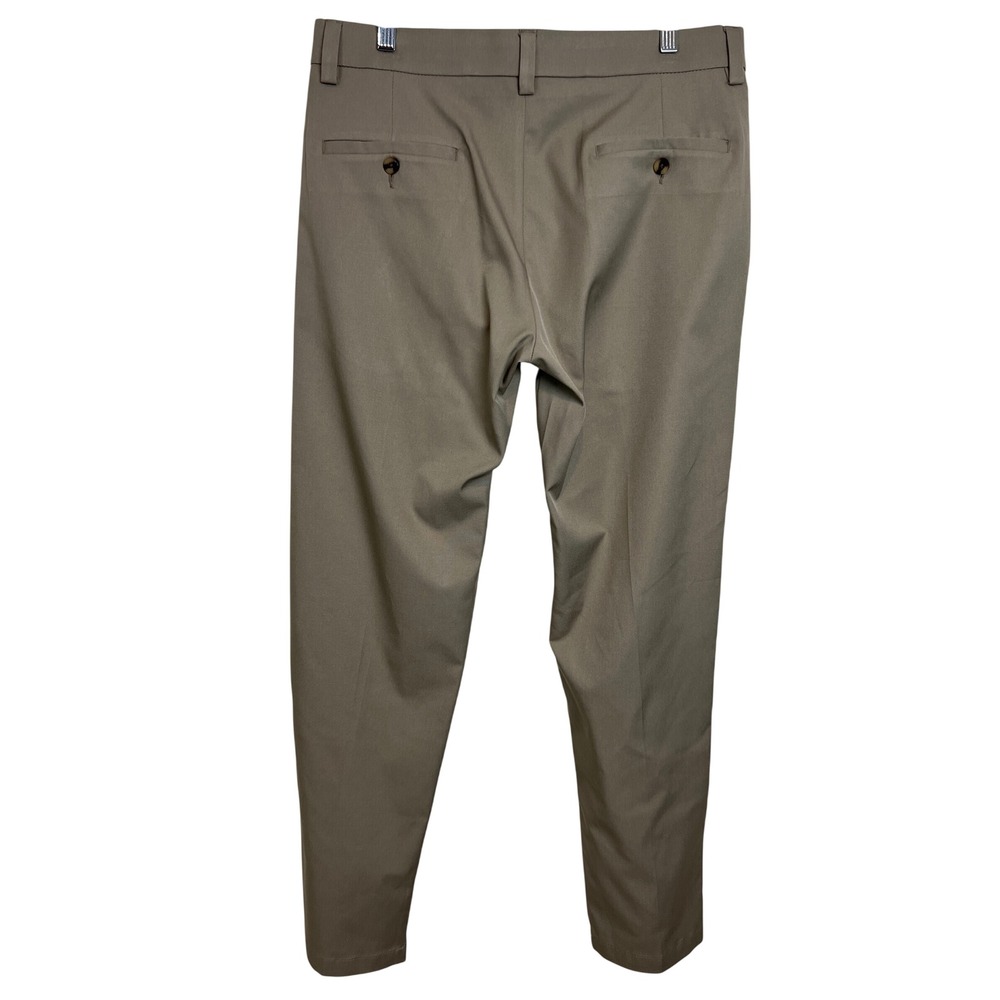 Haggar Chino Pant Men 34x32 Khaki Tan Cool Right Performance Flex Golf Slack G04 - Picture 11 of 11